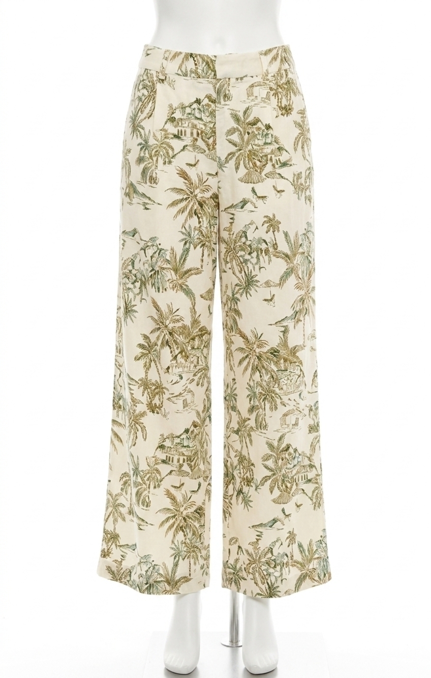 NEW Z SUPPLY overlook tiki tide linen pants in beige